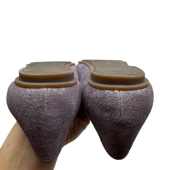 Vionic Caroll Sparkle Purple Round Toe Orthaheel  Ballet Flats Women Size US 7 - Picture 9 of 9